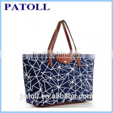 Quanzhou factory best popular blue white striped beach bag
