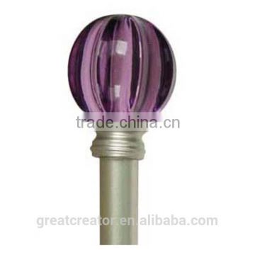 Clear Purple Ribbed Ball Curtain Rods And Accessories, Window Treatment Hardware For Children's Room