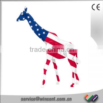 Coloured Flags Printing Giraffe Plywood 3D Puzzle