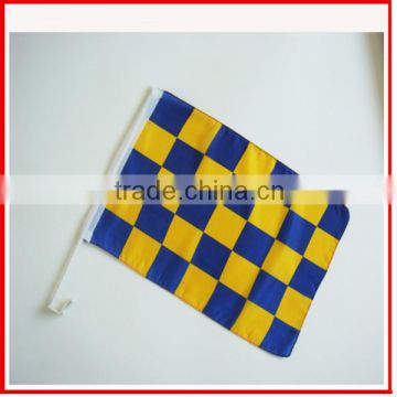 popular and good quality Lattice flag,blue yellow flag,30*45cm car window flag