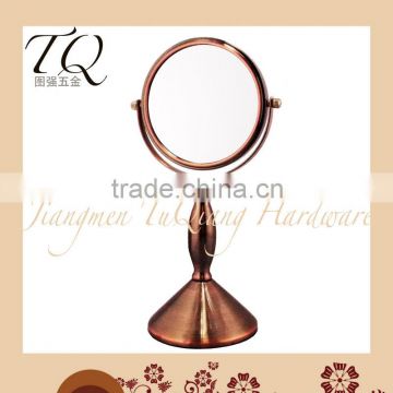 hotel decorative red bronze 3x magnifying round shape compact mirror