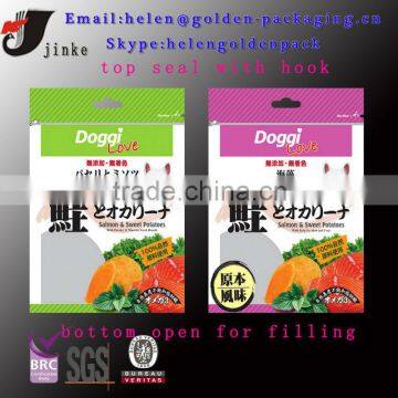 food grade flat plastic bag with euro slot