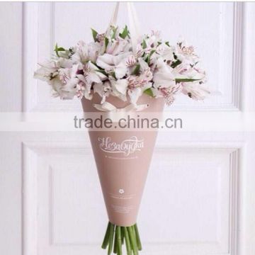 Customise fancy & hot design flower box for flower with ribbon, flower packaging box supplier