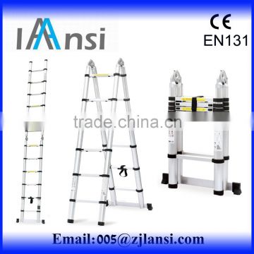 Telescopic aluminum ladder Aluminium double sided telescopic ladder with EN131