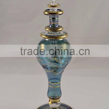 Egyptian Glass Perfume Bottles with 14 k Gold