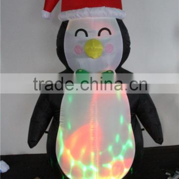 inflatable penguin with bowknot christmas decoration