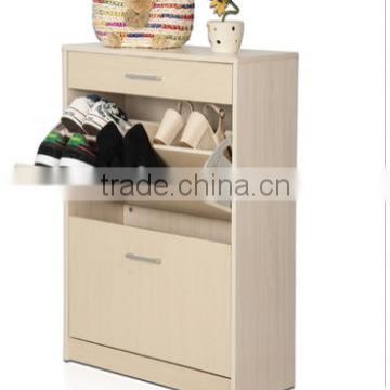 Modern Wooden Shoe Cabinet With Drawers, Wood Shoe Rack