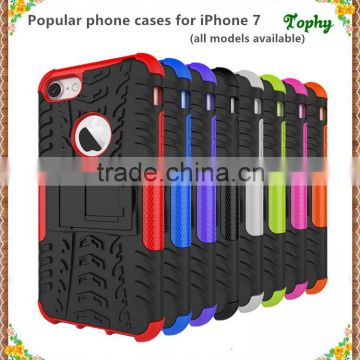 Cell Phone Case Protective Back Cover Durable Shockproof Rubber Armor Kickstand Hard Stand For iphone 6 7 7 plus