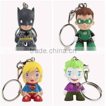 make 3d custom shape superhero vinyl figure Keychain,custom make 3d superhero shape vinyl figure keychain toys