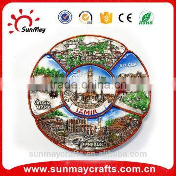 Wholesale custom 3D ceramics izmir Turkey plate souvenir for sale