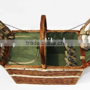 2015 Factory Wholesale Hot sale family handmade wicker picnic natural basket