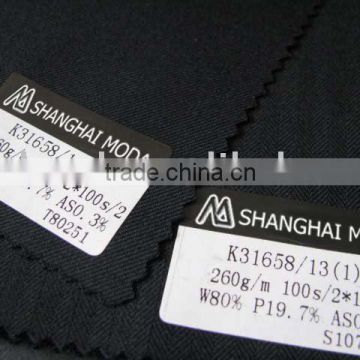 blended worsted wool fabric w80/p20 moda-t108