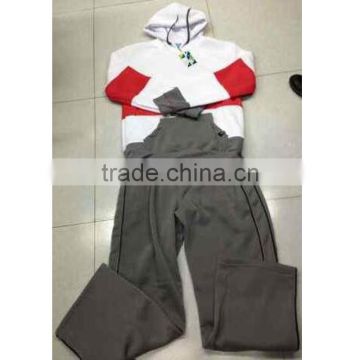 low price hooded brushed fleece sportswear suits stock