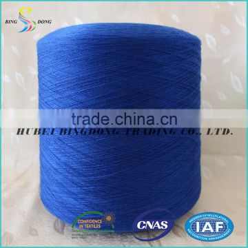 52/2 52/3 dyed blue 100% virgin polyester spun yarn