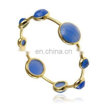Blue Chalcedony Gemstone Bangle/wholesale gemsotne jewelry/Handmade fashion jewelery
