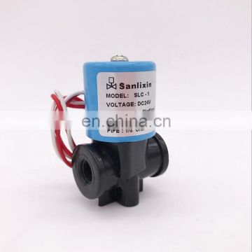 SLC-1 high quality 2 way Plastic water dispenser mini solenoid valve 1/8" BSP 12V 24V normal close for water purifier RO machine