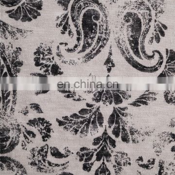 Stock Lot 100% Linen Paisley Print Jersey Fabric