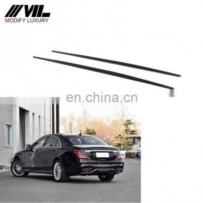 S Class Carbon Car Side Skirts Extensions for Mercedes Benz S500 S63 S65 AMG Sedan 4-Door 14-18