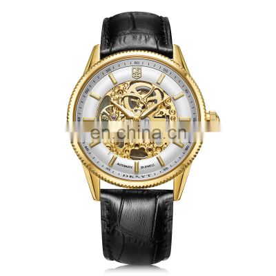 Orologio Cuir Relogio Masculino Automatic Watch OEM Brand Gold Plated Business Automatic Mechanical Watches Men Wrist Luxury