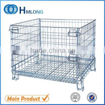 Industrial stackable foldable storage metal wire mesh containers universal