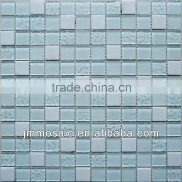 4mm / 6mm / 8mm White Stone Mosaic mix Glass Mosaic Tile