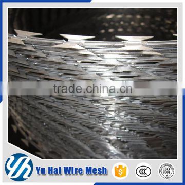 high tensile security galvanized sharp razor barbed wire for security fence