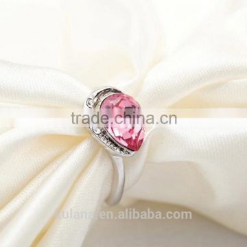 China jewellery hot sale gemstone wedding rings red gemstone crystal rings nickel free