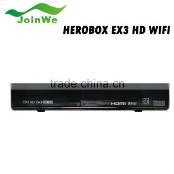 Joinwe Hot selling Combo Tuner DVB-S2 + DVB-T2 / DVB-C Receiver Enigma 2 Linux OS Receiver Herobox EX3 Wifi
