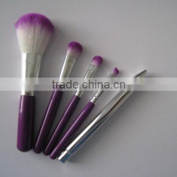 travel 5 piece synthetic hair cosmetic makeup brush set