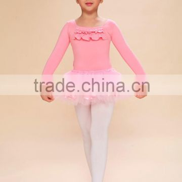 girls ballet leotard with skirt,kids pink ballat skirt,ballet dress with ribbon decorated