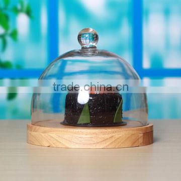 cheese board with glass dome in round for cake