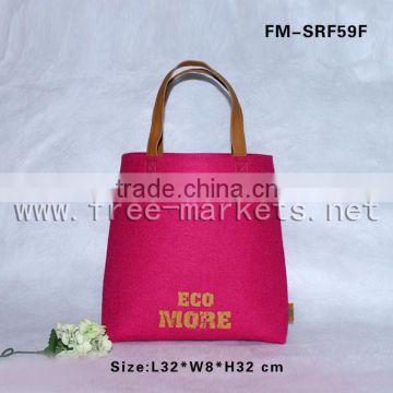 Promotional Eco friendly reusable recycled felt grocery bags with handle