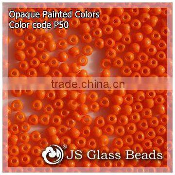 High Quality Fashion JS Glass Seed Beads - P50# Painted Orange Rocailles Beads For Garment & Jewelry