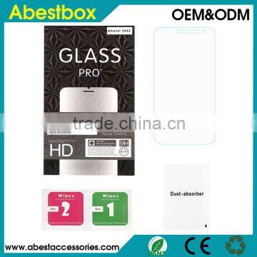 Abest wholesale product super clear tempered glass screen protector for Alcatel 5042
