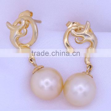 Cheap wholesale fashion silver gold pearls earrings