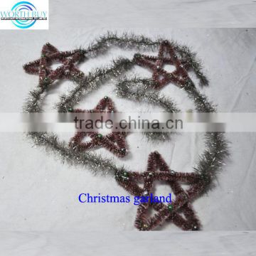 180cm tinsel star garland manufactured in Shenzhen China