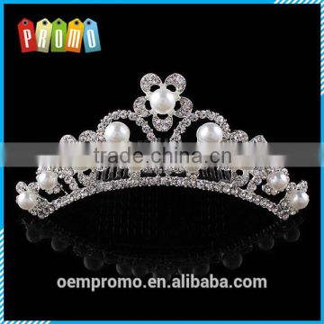 Hot Sale Bride Pearls Tiara Comb for promotional gifts