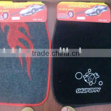 Universal fitting embroidery flame car carpet mat fit for almost cars