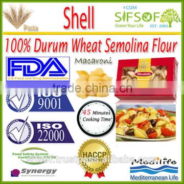 Shell Macaroni. 100% Durum Wheat semolina flour. Shell Pasta, Macaroni Bag:500 g. Healthy Mediterranean Macaroni Pasta