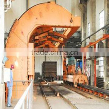 "C" type rotary railcar dumper with side arm charger for steel plant