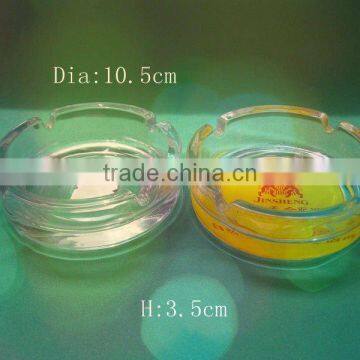 high qualitied clear round glass ashtray with or without printing