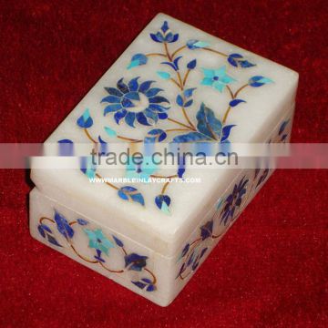 Lapiz Lazuli Marble Inlay Box, Decorative Marble Inlay Jewellery Box, Decorative Marble Inlay Box, Marble Stone Inlay Gift Box