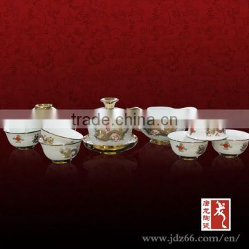 Hand painted chinese dragon high quality china fine porcelain tea sets in best sale