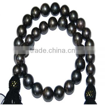wholesale 9-10mm black baroque Tahitian pearl strand