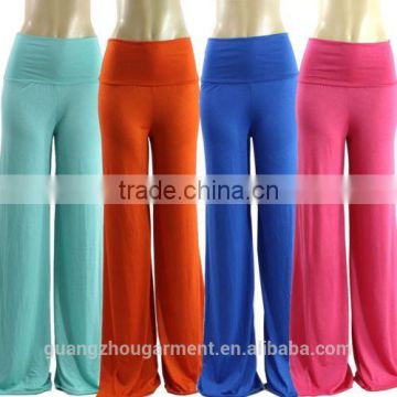 sexy colorful new fashion trend palazzo pants wide leg flare solid colors yoga pants