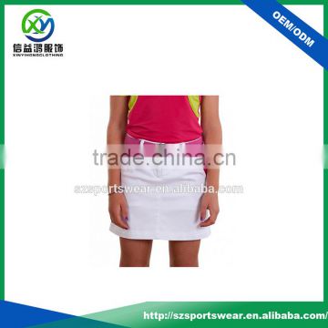 New Design Contrast Color Lady Sport Dress / Golf Skirt With embroidery Logo