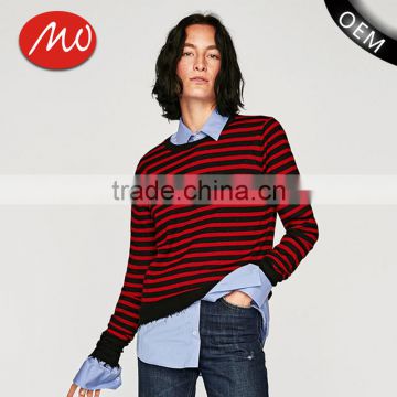2017 men creative youthful pullover stripe woollen sweaters for custom wholesale