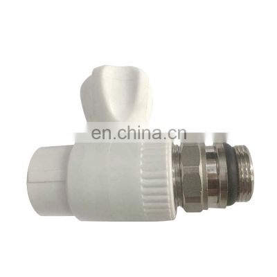 Various Specifications White Ppr Double Union Brass Ball Valve For Ppr Pipe Fitting