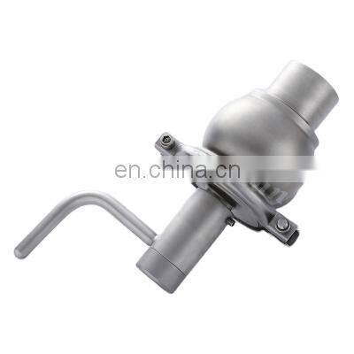 Sanitary stainless steel welding manual stop reversing valve/divert seat valve