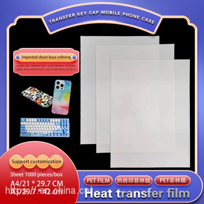Heat transfer film.3D vacuum profiled surface heat transfer film. White phone case key cap game controller transfer imported film